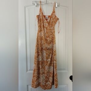 Joie Orange and White Floral Maxi Dress